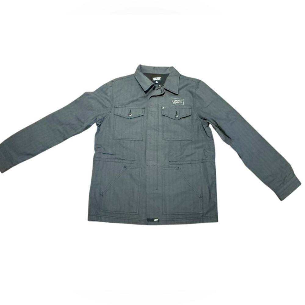 Vans Men's Size Medium Gray Herringbone Anorak Style Zip Jacket/Coat